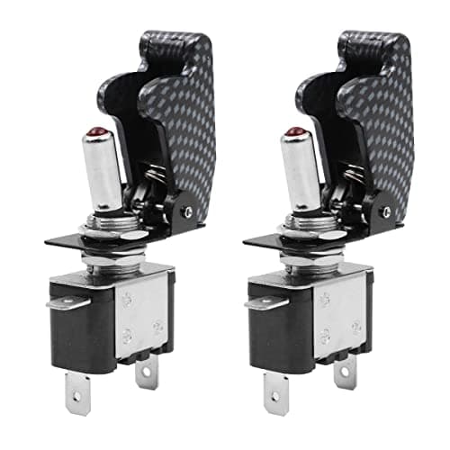 Image of Tiardey 2pcs 12V 20A LED Light Heavy Duty Rocker Toggle Switch with Waterproof Cover SPST ON/Off 3Pin for Car Truck Boat ASW-07D - Red