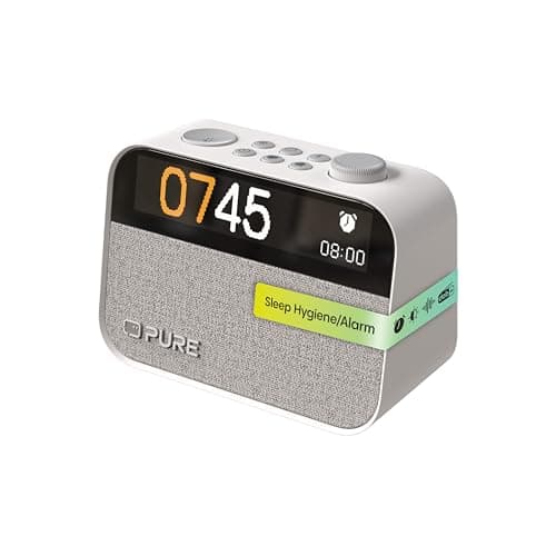 Image of Pure Moment Bedside & Office Alarm Clock (DAB+/FM Digital Radio, Bluetooth, Sleep Sound White Noise Machine, Sleep Aid, Wake-Up Light, Night Light, Dimmable Display) White
