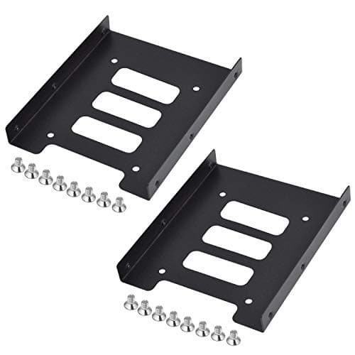 Image of TRIXES Pack of 2 Black Metal Internal Mounting Kits for 2.5 Inch SSD Laptop Drives & 3.5 Inch Hard Disk Drives - Brackets for Hard Drive - High Performance Mounting Replacements for Hard Drives
