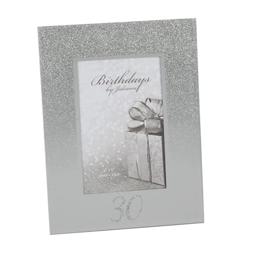 Image of 30th Birthday Photo Frame Glitter and Mirror Border 6' x 4' Picture Freestanding 8383