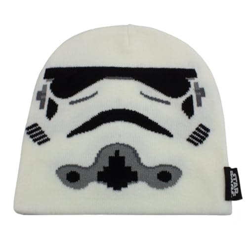 Image of Heroes Inc. Star Wars Stormtrooper Face White Beanie Hat