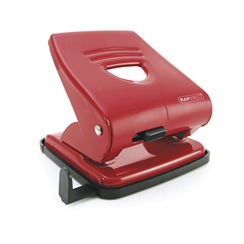 Image of Rapesco PF827AR1 827 2-Hole Metal Punch, 30 Sheet Capacity, Red