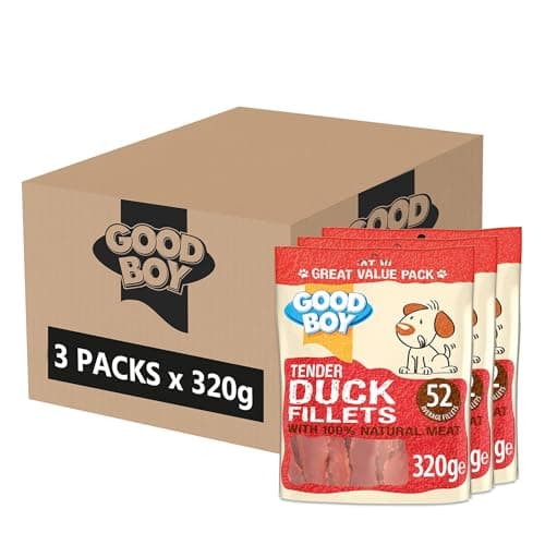 Image of Good Boy - Tender Duck Fillets - Dog Treats - Made With 100% Natural Duck Breast Meat - 320 Grams - Low Fat Dog Treats, 320 g (Pack of 3)