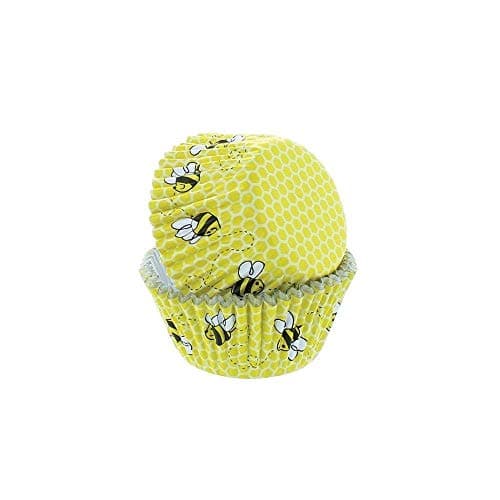 Image of Baked with Love Honeycomb Baking Cupcake Cases, Greaseproof Paper Baking Cups - Pack of 50, Yellow, 0650183