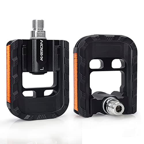 Image of KABON Folding Bike Pedals, Bicycle Foldable Pedals with Aluminum, Universal 9/16 inch Non-Slip Cycling Pedals for Folding Bike, BMX Bike, Road Bike, Mountain Bike MTB (Black)