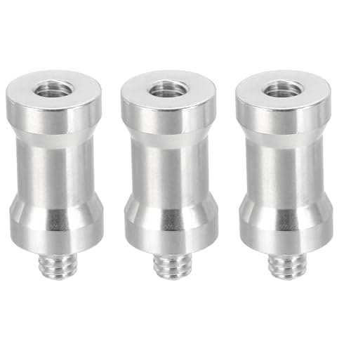 Image of PATIKIL Camera Spigot Screws Converter 1/4" to 1/4" Female to Male, 3 Pack Tripod Screw Adapter Spigot Stud for Light Stand Hot Shoe Cold Shoe Adapter Ball Head Flash, Silver
