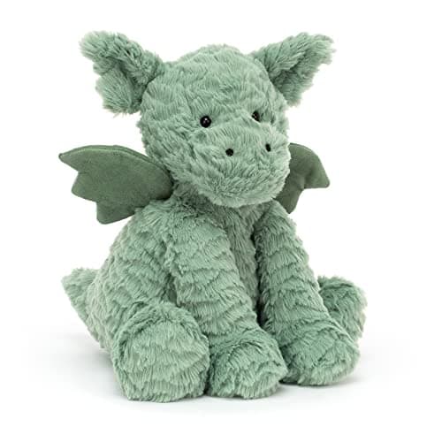 Image of Jellycat Medium Fuddlewuddle Green Dragon Plush Soft Toy
