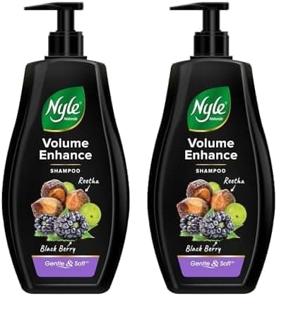 Image of Naturals Volume Enhance Shampoo, With Blackberry, Reetha and Amla, Gentle & Soft Shampoo, PH Balance and Paraben Free, For Men and Women, 800ml (Pack of 2)