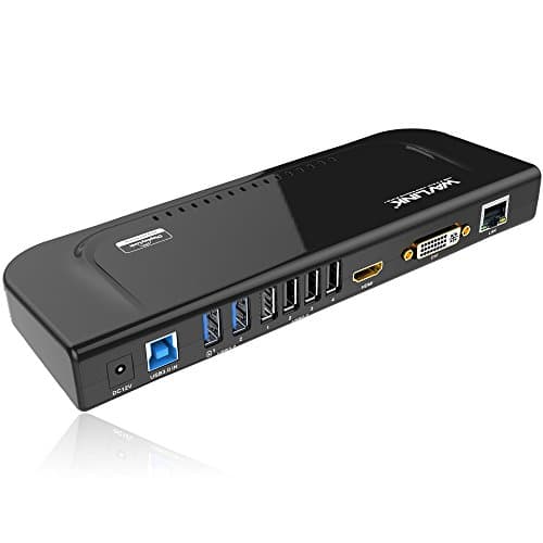 Image of Wavlink Universal Docking Station Laptop USB 3.0 Dock with Dual Video Display Outputs HDMI/DVI/VGA up to 2048 x 1152,Gigabit Ethernet,6 USB ports,Audio Output/Input for Laptop,Ultrabook and PCs