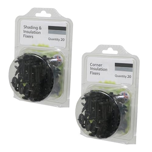 Image of Spares2go Greenhouse Insulation Fixers Kit Corner + Frame Shading Bubble Wrap PVC Plastic Clips (Pack of 40)