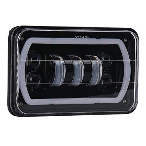 Image of Htuteyy 4X6 Inch LED Head Light Lamp DRL Headlight Crystal Clear Hi-Lo Beam DRL Light for Truck