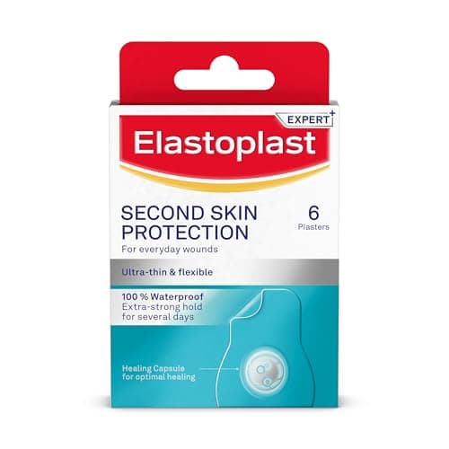 Image of Elastoplast Second Skin Protection Plasters (6 Pieces), Hydrocolloid Waterproof Plasters with Advanced and Flexible Protection and Faster Wound Healing, Ultra-Thin Plaster Strips