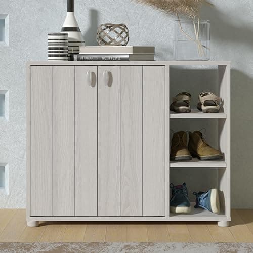 Image of GFW Bideford Shoe Cabinet Warm Grey Oak