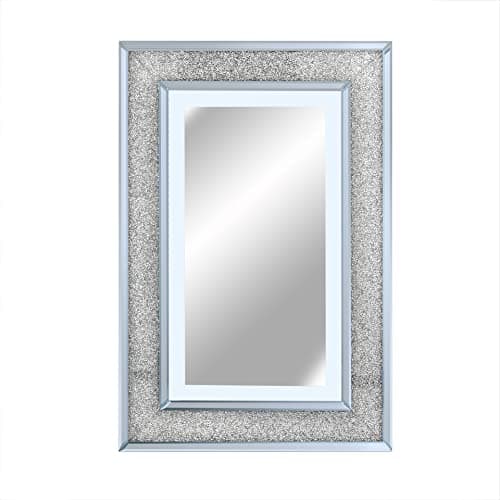 Image of ice cream what's your flavour? Valentina - Luxury Wall Mirror with Touch Sensor LED Lights Crushed Diamond Glass Design For Bedroom Living Room Hallway (Grey)