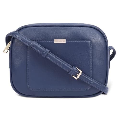 Image of Paul Costelloe Genuine Leather Crossbody Bag for Women with Adjustable Strap & Signature Gold Hardware | Sazava (Iris)