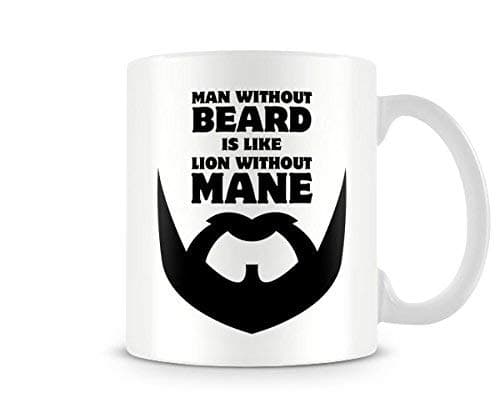 Image of Behind The Glass - Man Without Beard. - Printed Funny Beard Mug - Great Gift/Present Idea, Ceramic, 11fl.oz.