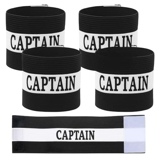 Image of 4PCS Captain Arm Bands, Soccer Captain Armband, Adjustable Leader Armband Team Sport Arm Band Football Rugby Basketball Player Band for Adult Youth Volleyball Team Black