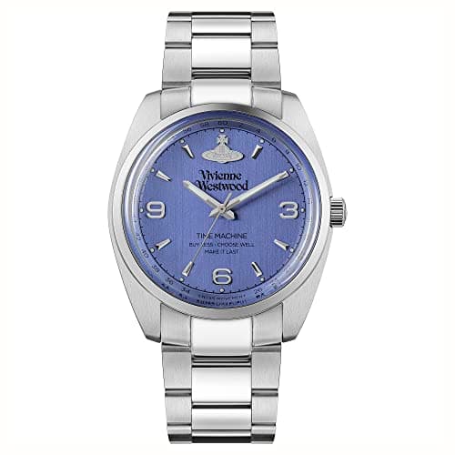 Image of Vivienne Westwood Pennington Unisex Quartz Watch with Blue Dial & Silver Stainless Steel Bracelet