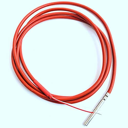 Image of 2 Wire PT1000 Temperature Sensor Thermistor Silicone Coated 1.5Meters Probe 45mm x 5mm -50-180 Centigrade RTDs