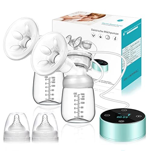 Image of PiAEK Breast Pump, Electric Breastfeeding Pump 3 Modes 10 Levels Dual Rechargeable Nursing Double Breast Milk Pump Massage with Touchscreen LED BPA Free