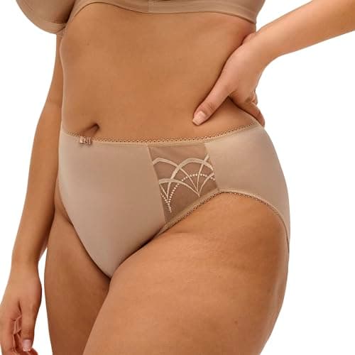 Image of Elomi Women's Cate Embroidered Briefs, Hazel, Large