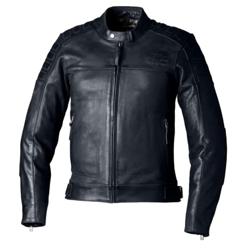 Image of Motorcycle RST IOM TT Brandish 2 Mens Leather Jacket Vintage Cowhide Leather CE Approved Jacket (Black,44)