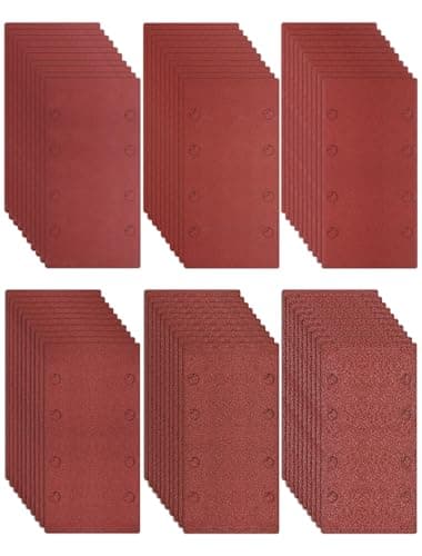 Image of 15 Pack 93x185mm Sanding Sheets 120 Grit Hook and Loop Rectangular Sandpaper Pads, 8 Hole Sander Paper for Electric Sander, Ideal for Wood, Metal and Surface Preparation, DIY Sanding Project