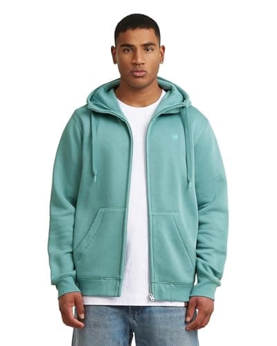 Image of G-STAR Men's Premium Core Hooded Zip Sweater, Size: L, Color Blue