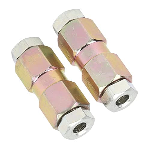 Image of Brake Pipe Fittings, 2pcs Brake Pipe Connectors 10mm/0.39in Inline Male and Female Nut Brake Pipe Tube Connector for 3/16in Oil Pipe Brake Line Unions Car Accessory