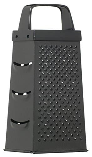 Image of KitchenCraft Non Stick Cheese Grater, 4 Sided, Stainless Steel, Black, 22.5 x 17.5 x 1 cm