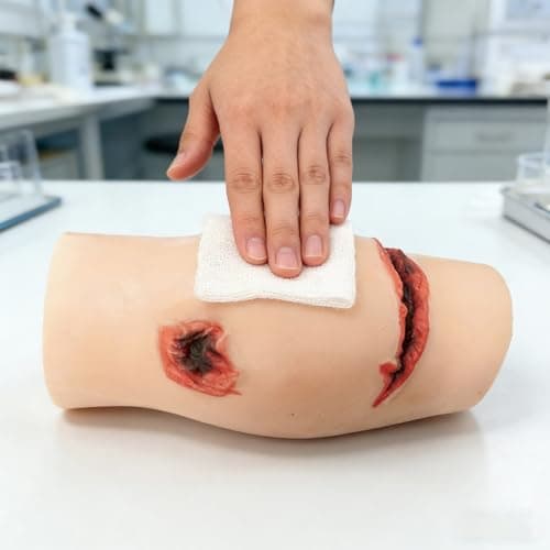 Image of Trauma Wound Trainer, Professional Thigh Stab Wound Simulator, Reusable Wound Packing Tool, Knee Joint and Bone Model, for Medical School Emergency Paramedic Training, First Aid Training Courses