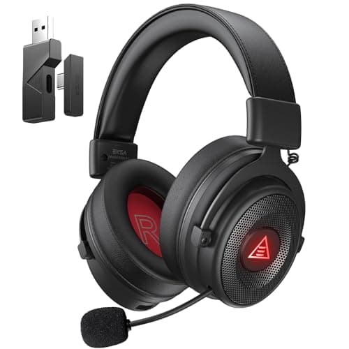 Image of EKSA E900BT Wireless Gaming Headset for PC, 2.4GHz Bluetooth Gaming Headphones with Microphone, Type-C & USB Interface, 50Hrs Battery Life, USB Gaming Headset for PS4, PS5, Laptop, Mac