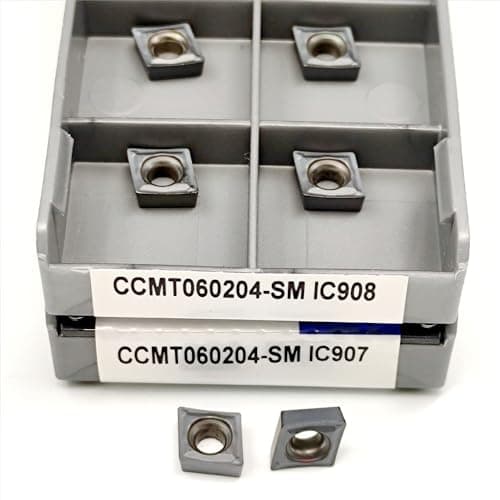 Image of Carbide Inserts CCMT060204 SM IC907 IC908 Grooving Turning Hard Alloy Blade CCMT 060204 Outer Diameter Cutting Tool 10pcs(CCMT060204 SM IC907)