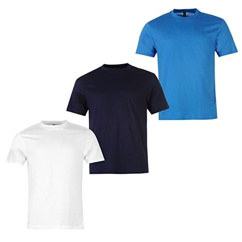 Image of Donnay Mens 3 Pack T Shirt Tee Top Short Sleeve Crew Neck Casual Clothing White/Blue/Navy XXL