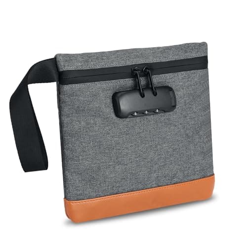Image of Brifit Security Smell Proof Bag with Combination Lock, Waterproof Money Bag, Anti-Theft Money Wallet, Men & Women's Portable Safe Handle Wallet, Protect for Cash, Passports, Wallet, Phone