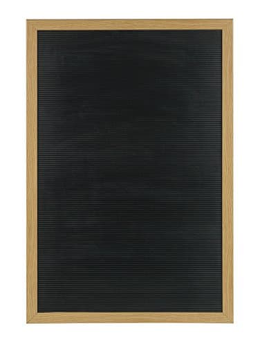 Image of Bi-Office Black Oak Grooved Notice Board 600mm x 900mm