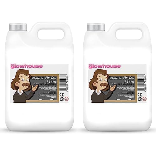 Image of The Glowhouse Premium PVA Glue – White or Clear Craft Glue for Slime Making, School & Home Crafts – Washable, Non-Toxic Adhesive for Paper, Card & Fabric