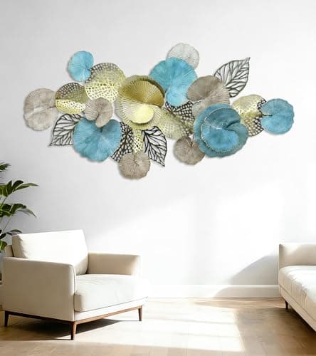 Image of Blissio Large Wall Art,Wall Art for Living Room,3D Lotus Leaf Design - Room Decor,Can be Hung Vertically and Horizontally,for Sofa Background Wall,Corridor,Study Room Home Decoration - 138CM