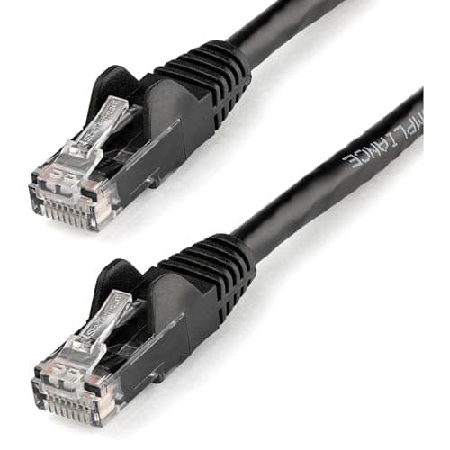 Image of StarTech.com 75ft CAT6 Ethernet Cable - Black CAT 6 Gigabit Ethernet Wire -650MHz 100W PoE RJ45 UTP Network/Patch Cord Snagless w/Strain Relief Fluke Tested/Wiring is UL Certified/TIA (N6PATCH75BK)