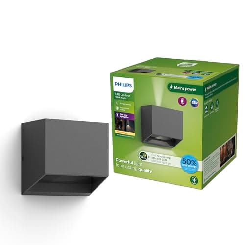 Image of PHILIPS Alix UltraEfficient Outdoor Wall Light 2700K 800lm Anthracite