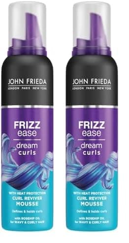Image of John Frieda Frizz Ease Dream Curls Reviver With Heat Protection, Mousse, 200 ml (Pack Of 2)