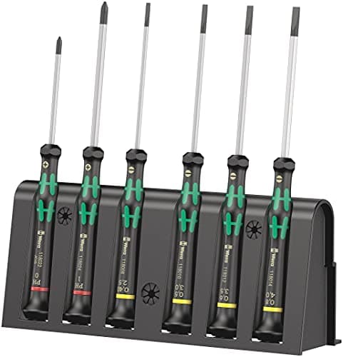 Image of Wera 2035/6 B Kraftform Micro Screwdriver Set, for electronic applications, PH/SL, 6 Piece, 05118152001, Silver
