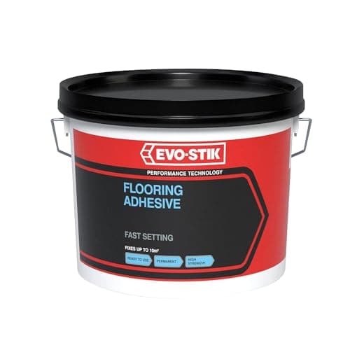 Image of EVO-STIK Flooring Adhesive 2.5L - High Strength - Water Based - Rubber/Resin Glue for PVC - Cork - Linoleum - Carpet & More - Solvent-Free - Indoor Use - Fast Setting - Ready to Use