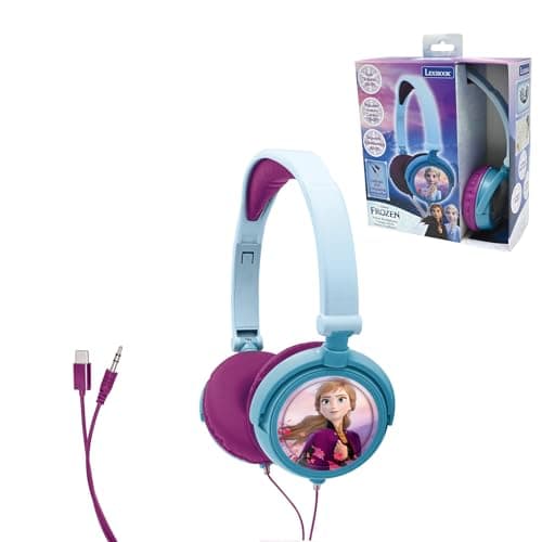 Image of LEXIBOOK, Frozen, Stereo Headphones, kids safe volume, foldable and adjustable, blue/purple, HP010FZ