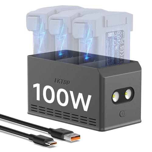Image of LKTOP 100W Parallel Charging Hub for DJI Mini 5 Pro, Fast Charge 3 Batteries in 55 Mins, USB-C Charger with 60% Storage Mode & LED, Drone Accessories for Mini 5 Pro Battery/Plus