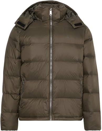 Image of Calvin Klein Jeans Men's LS NYLON ZIP OFF HOOD DOWN PUFFE LV04RC518G Jackets, Grey (Beluga), XS