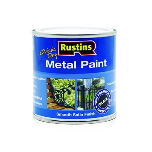 Image of RUSTINS MPBK250 250ml Quick Dry Metal Paint - Black