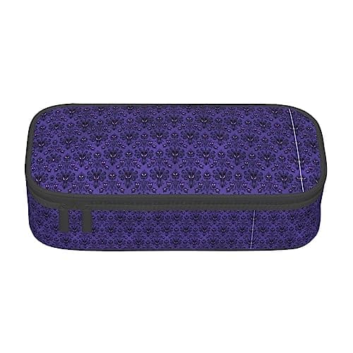 Image of WYYDPPLK Haunted Mansion Print High-Capacity Layered Pencil Case - Versatile, Durable, and Compact Oxford Fabric Stationery Bag with Multiple