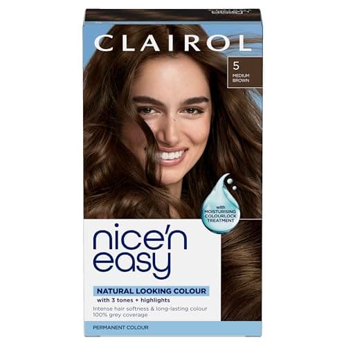 Image of Clairol Nice'n Easy Crème, Natural Looking Oil Infused Permanent Hair Dye, 5 Medium Brown