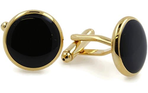 Image of Dickie Bows 'Gold & Black' Formal/Tuxedo Cufflinks with Drawstring Pouch